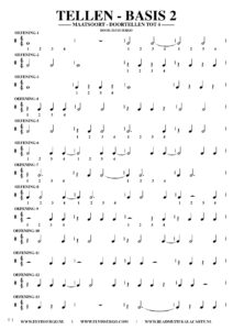 Gratis bladmuziek voor piano keyboard - Tellen basis 2