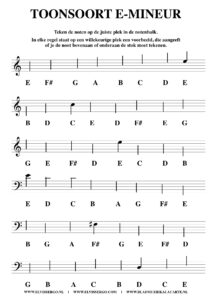 free sheetmusic for piano, keyboard, hammond - write music notes Emin