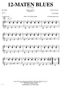 Gratis bladmuziek voor piano keyboard - 8-maten blues shuffle
