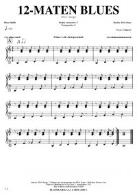 free sheetmusic for piano, keyboard, hammond - 12-bar blues shuffle