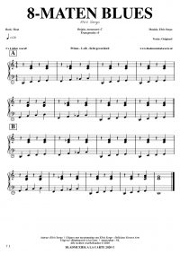 Gratis bladmuziek voor piano keyboard - 8-maten blues rechte beat