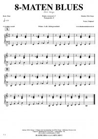 free sheetmusic for piano, keyboard, hammond - 8-bar blues straight beat