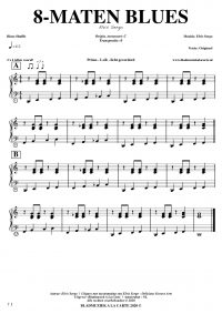 free sheetmusic for piano, keyboard, hammond - 8-bar blues shuffle