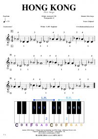 free sheetmusic for piano, keyboard, hammond - Hong Kong