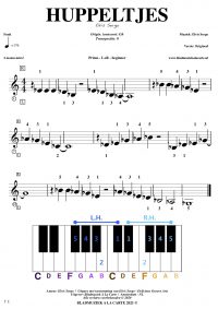 free sheetmusic for piano, keyboard, hammond - Huppeltjes