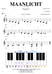 free sheetmusic for piano, keyboard, hammond - maanlicht