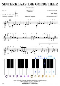 free sheetmusic for piano, keyboard, hammond - Sinterklaas die goede heer