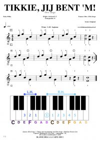 free sheetmusic for piano, keyboard, hammond - tikkie, jij bent 'm!